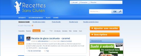 Recettes sans gluten