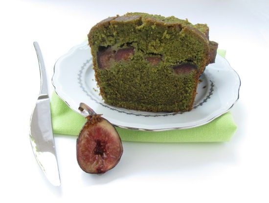 Cake sans gluten matcha figue