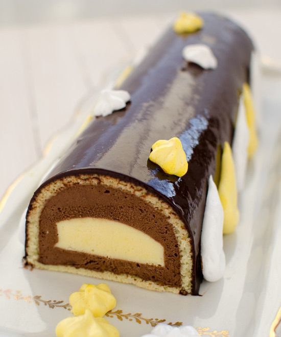 Buche chocolat citron sans gluten ni lactose