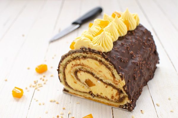 Buche passion et noisette sans gluten