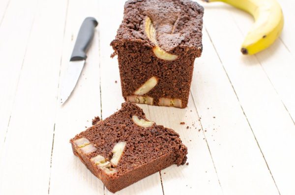 Recette de cake chocolat et bananes caramélisées